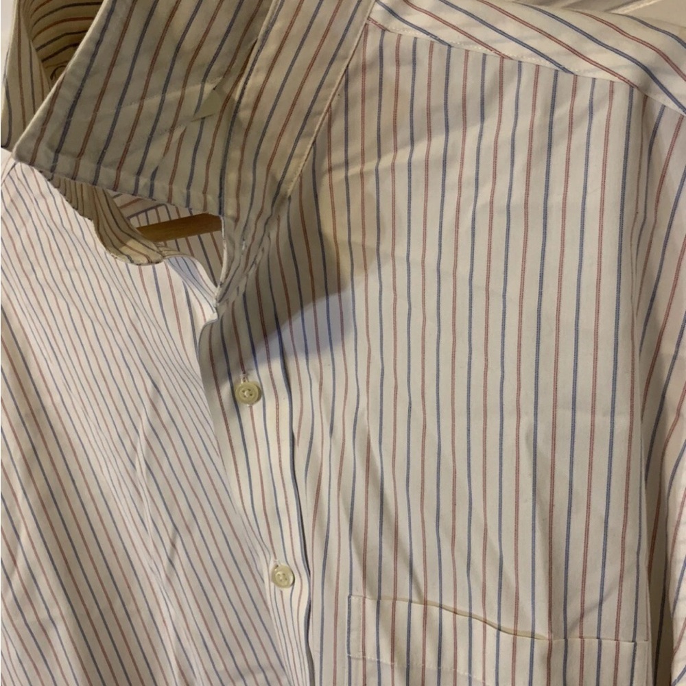 Brooks Brothers White‎ and Blue Striped Dress Shirt